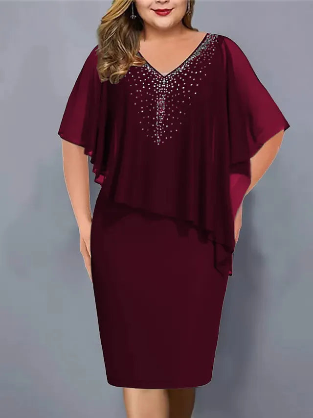 Amélie - Robe en Mousseline À Encolure en V Ornée De Strass