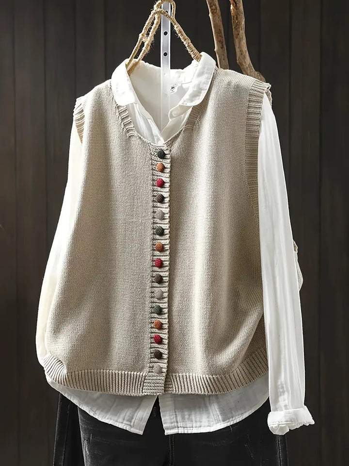 Toriana - Gilet en Maille Sans Manches