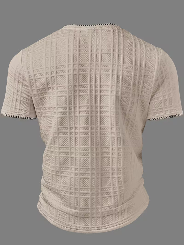Layton - T-chemise Henley à Manches Courtes Texturé