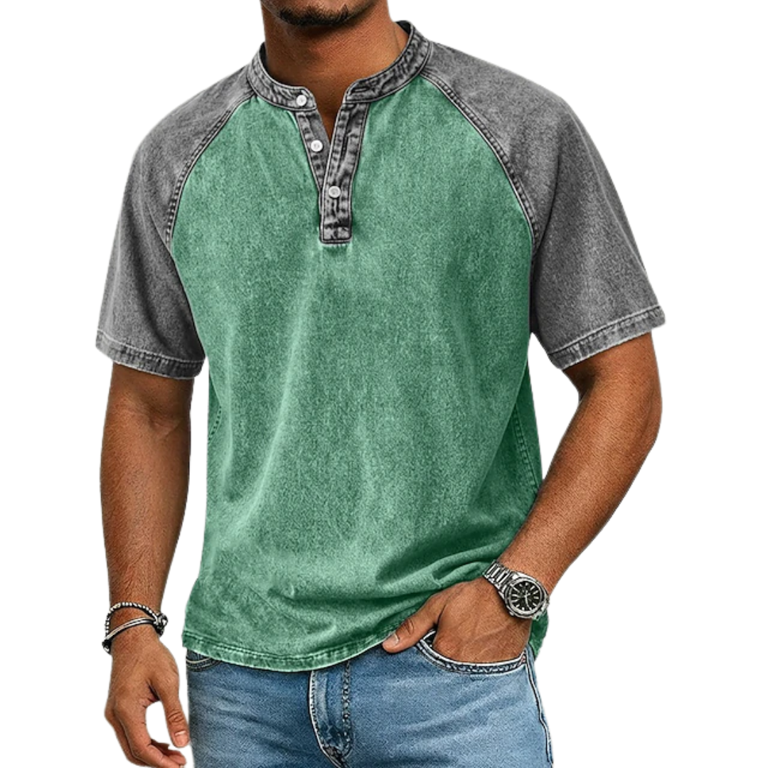 Lawson - T-Chemise Henley Bicolore Vintage