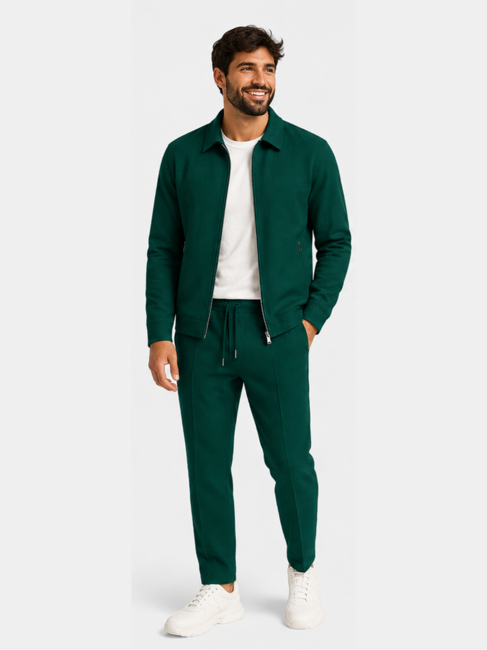 Tobiana - Ensemble Composé D'une Veste Texturée À Fermeture Éclair Et D'un Pantalon À Cordon De Serrage