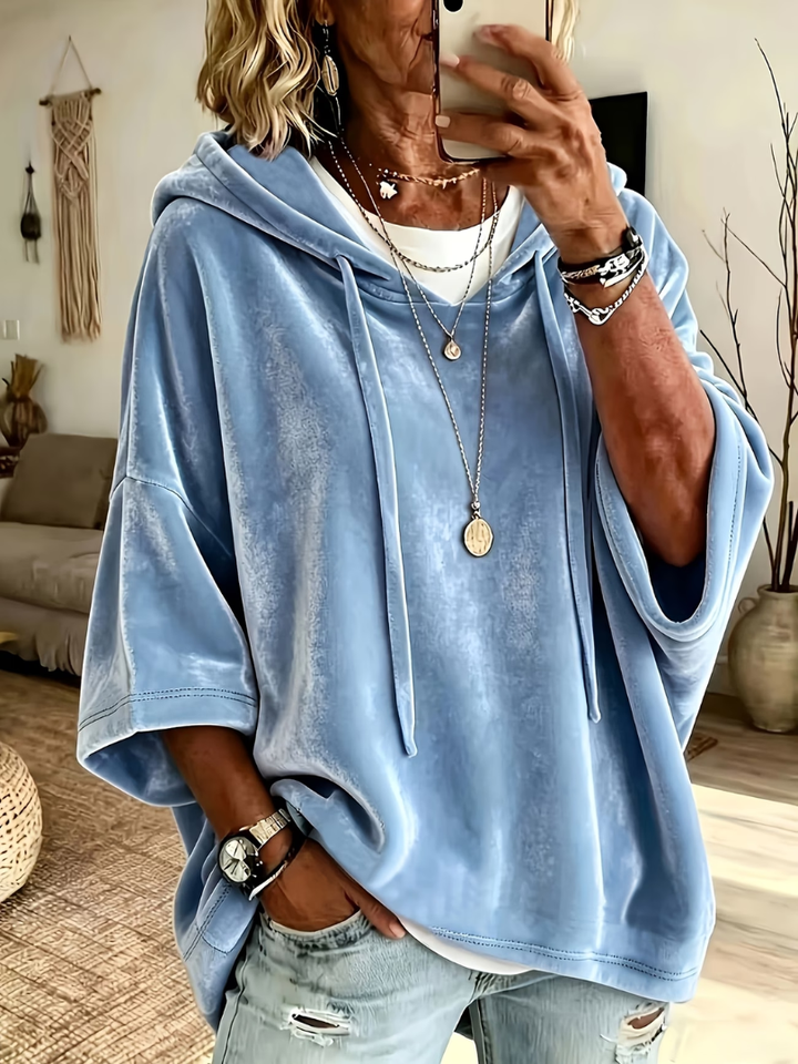 Missina - Sweat À Capuche Surdimensionné De Luxe en Velours