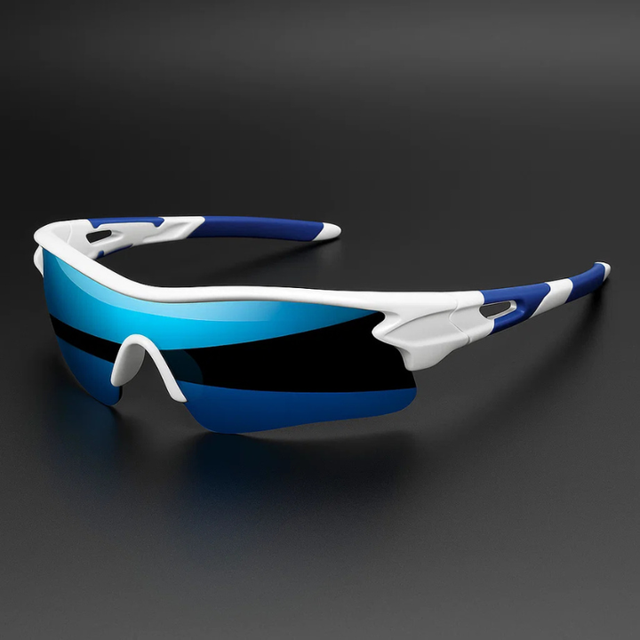 VeloShade - Lunettes de Soleil de Cyclisme Sportives Enveloppantes à Verres Miroités