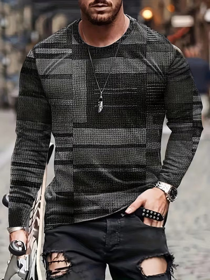 Kellan - Chemise À Manches Longues À Imprimé Géométrique Patchwork