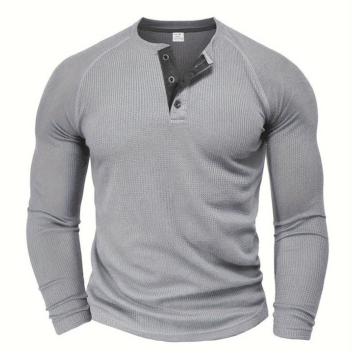 Jarik - T-shirt Henley À Manches Longues Texturé
