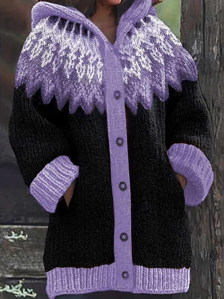 Gulnur - Pull D'hiver Élégant À Capuche Et Manches Longues