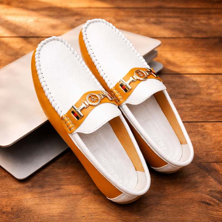 Stewart - Mocassins Modernes en Cuir Bicolore