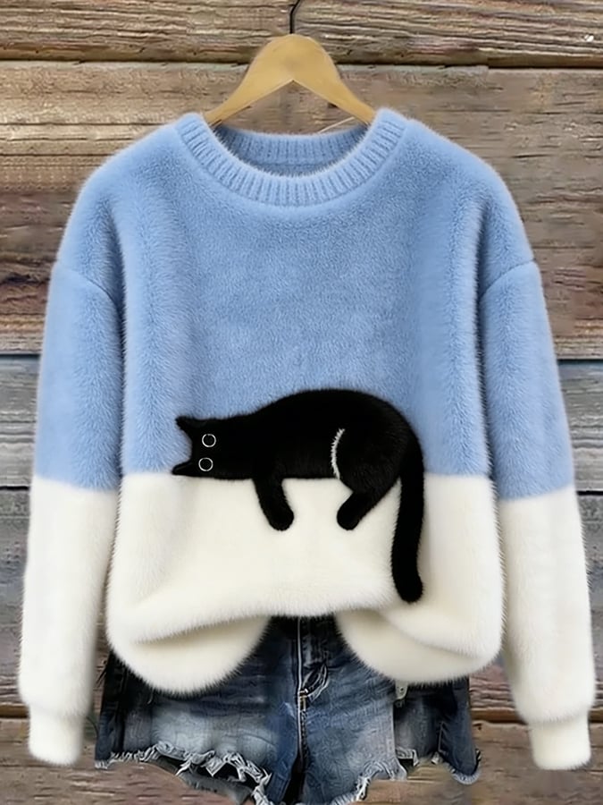 Aiste - Pull Décontracté À Motif Chat