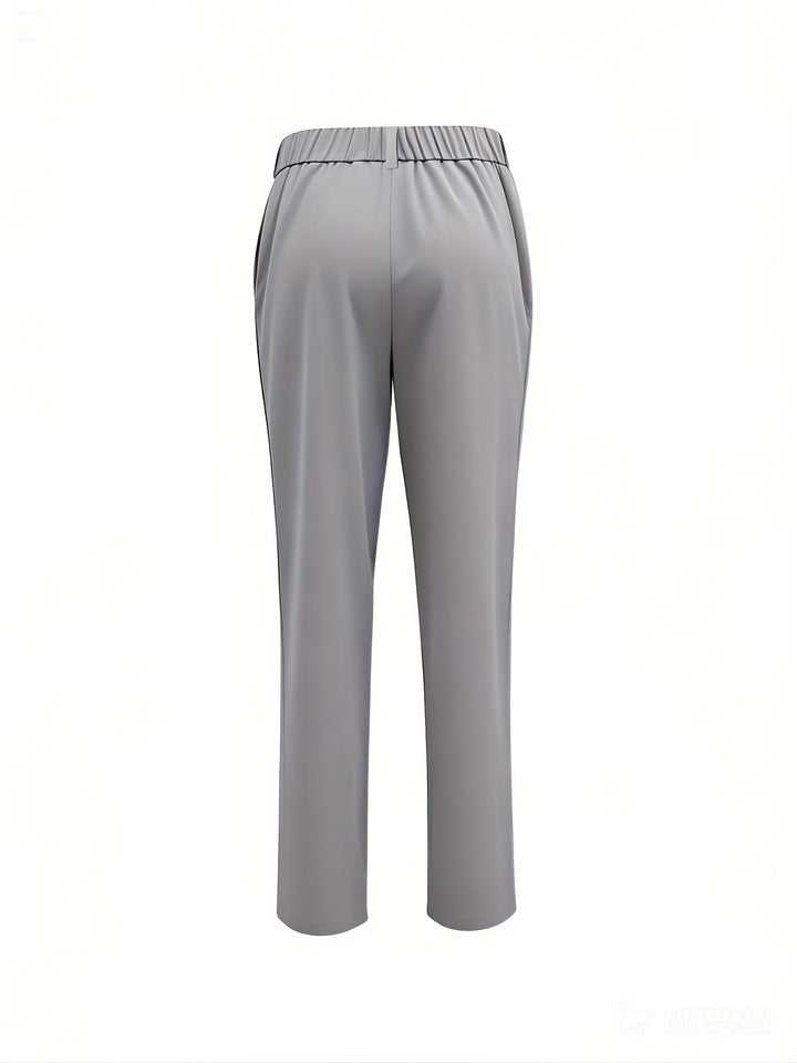 Alexey - Pantalon Décontracté À Coupe Ajustée À Plis Et Poches en Biais