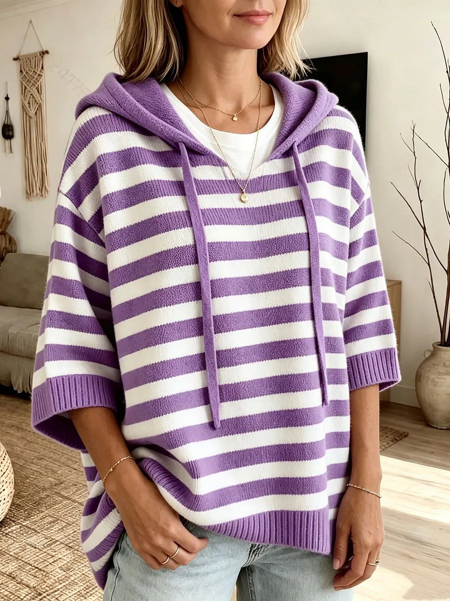 Kiera - Sweat À Capuche Oversize Rayé