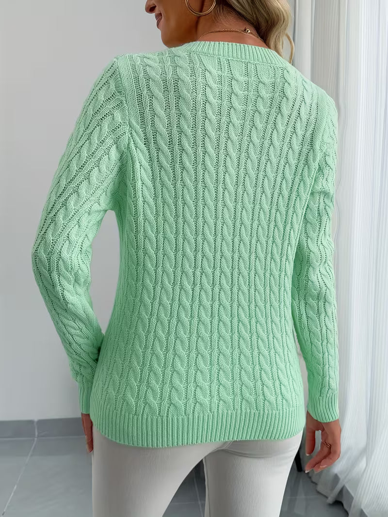 Lenea - Pull À Manches Longues en Maille Torsadée
