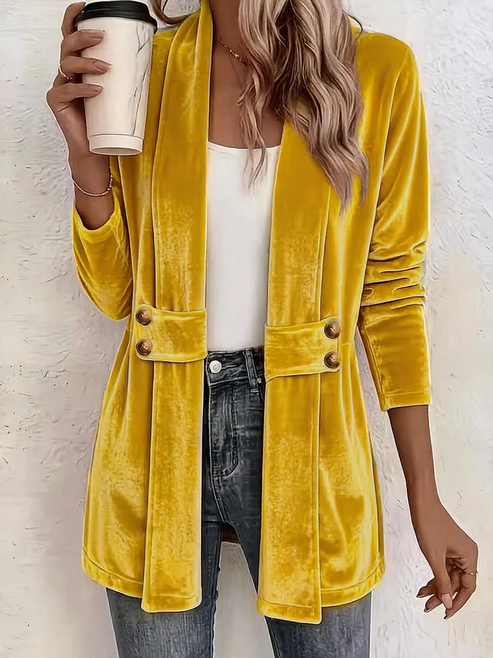 Sdenia - Blazer Long en Velours À Devant Ouvert