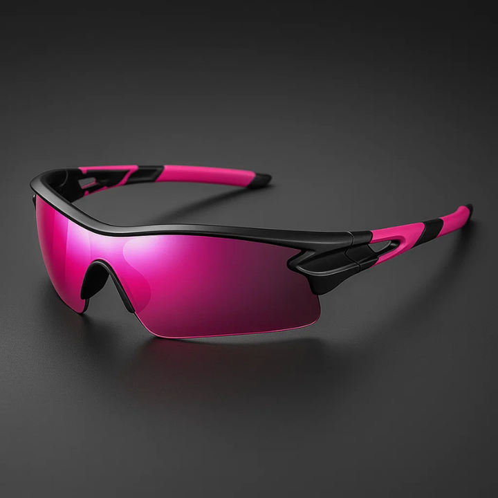 VeloShade - Lunettes de Soleil de Cyclisme Sportives Enveloppantes à Verres Miroités