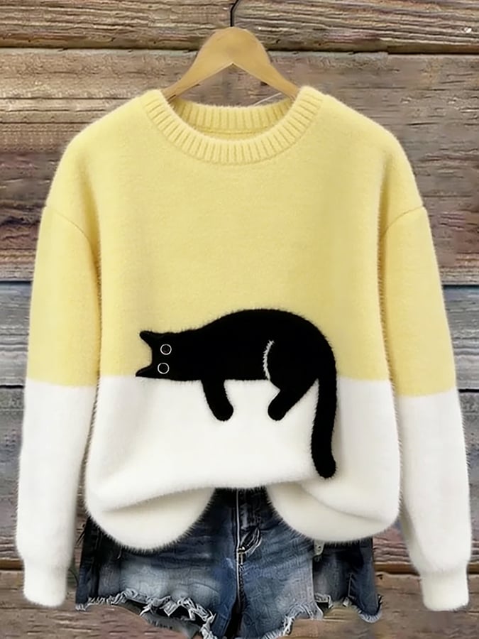 Aiste - Pull Décontracté À Motif Chat