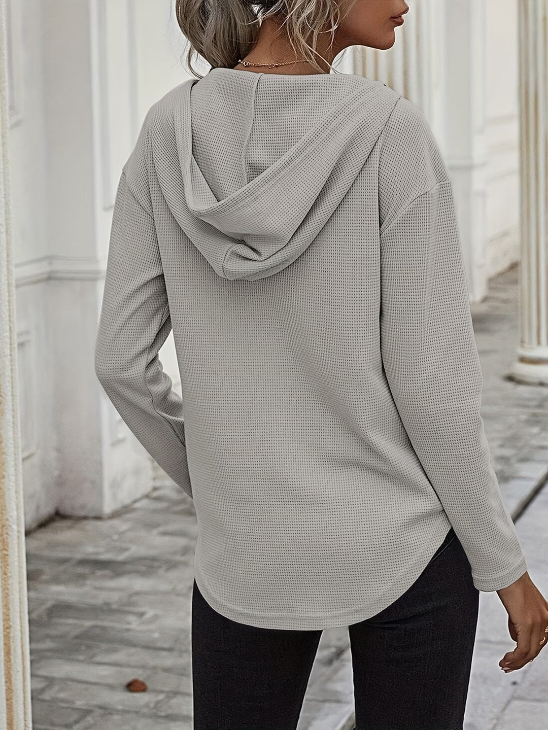 Seonie - Manches Longues Sweat À Capuche À Col en V