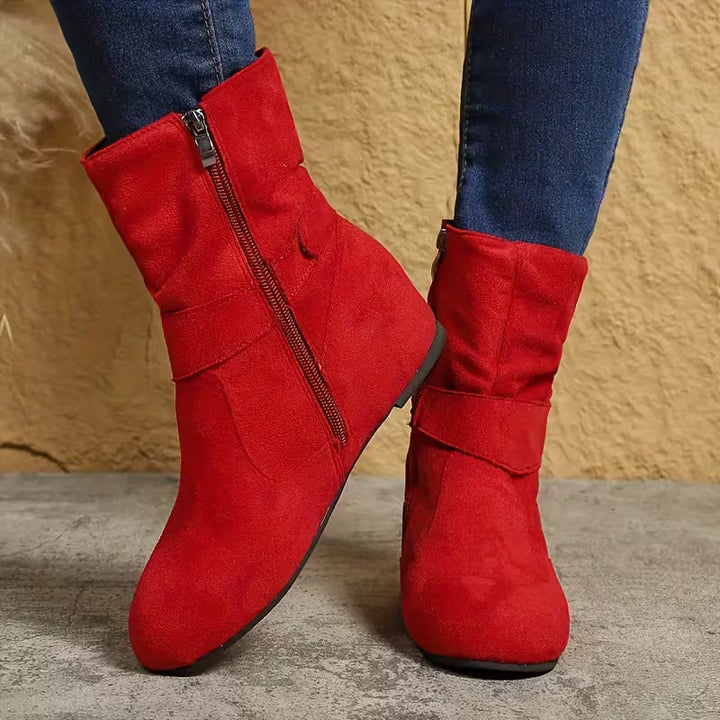 Belynda - Bottines à Talon Compensé Ample Avec Bride à Boucle