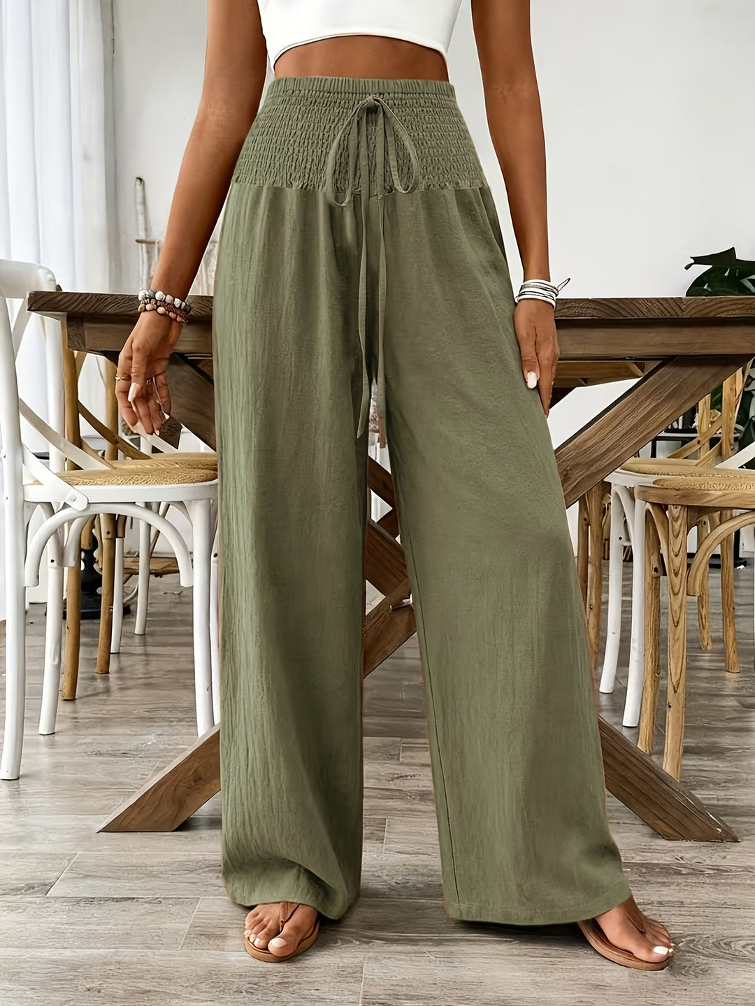 Rebeki - Pantalon Long en Coton Respirant