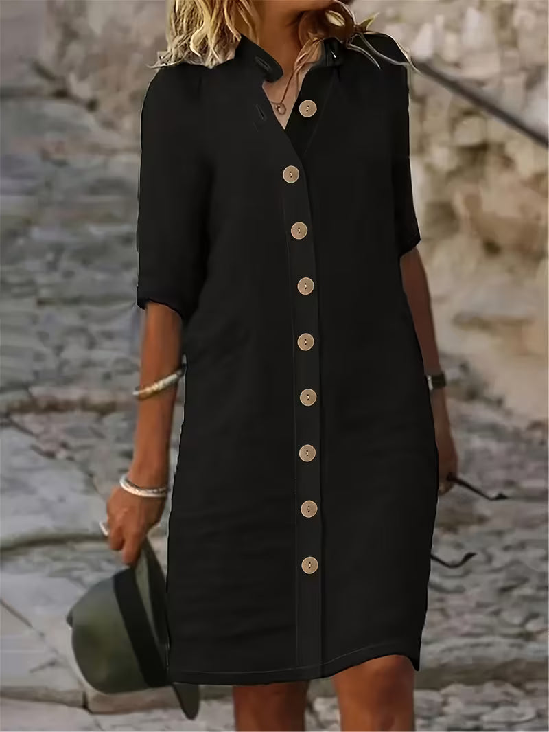 Keiniza - Robe-Chemise À Manches Courtes