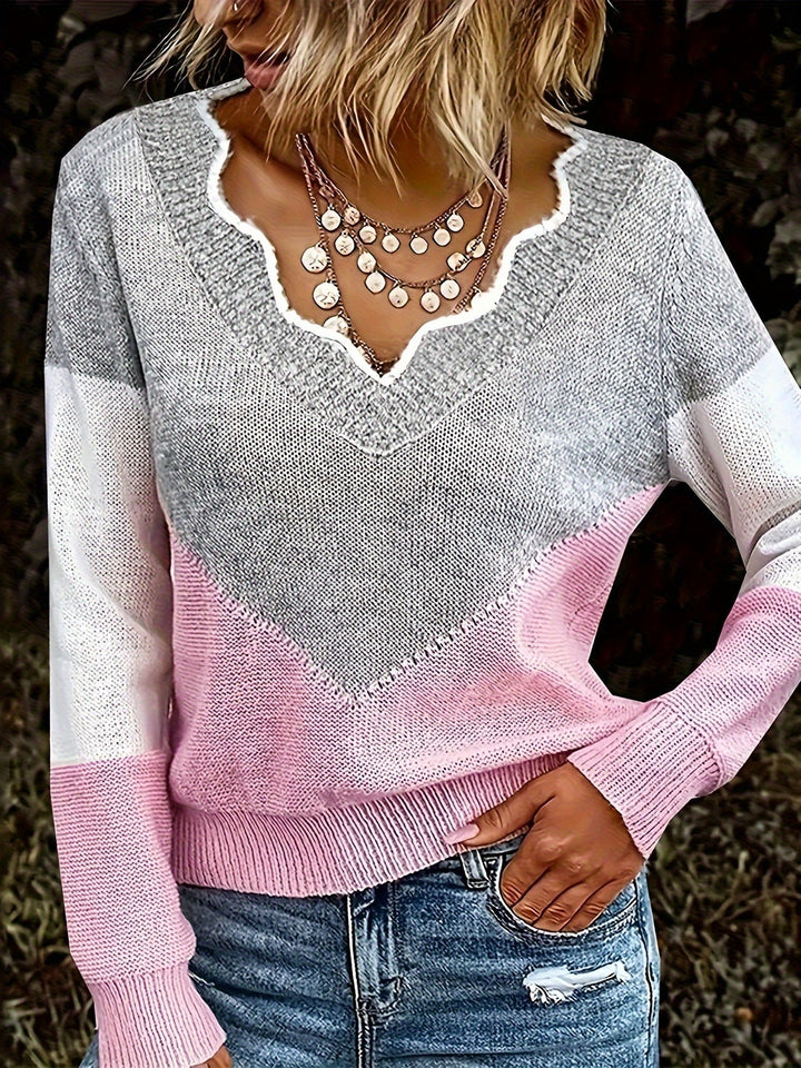 Arknelle - Pull Décontracté À Manches Longues Et Contrasté