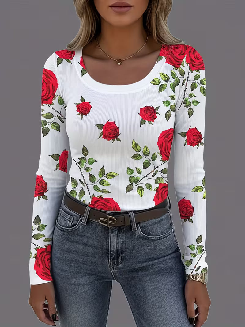 Rabiye - Haut À Imprimé Floral Et Encolure Carrée