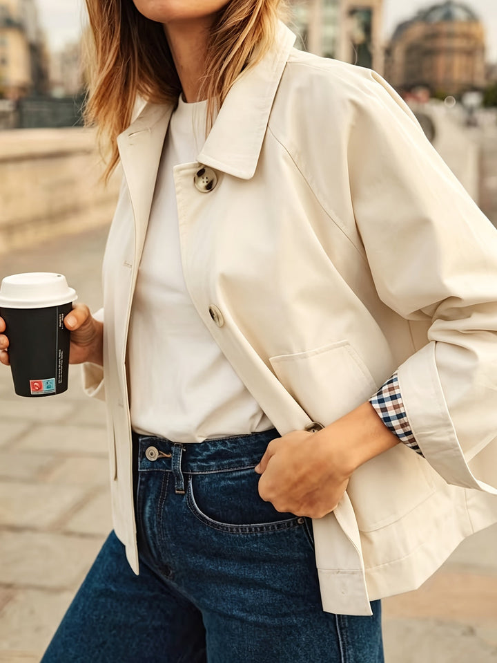 Alyona - Veste Élégante À Manches Longues Avec Boutons