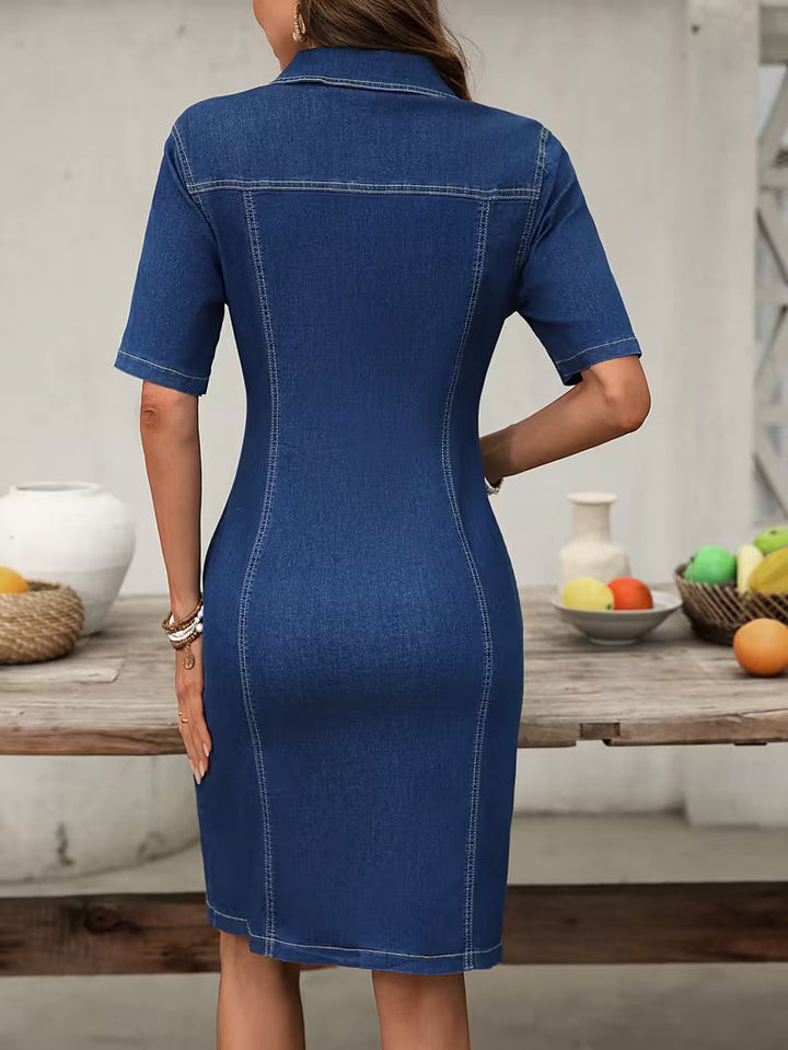 Serila - Robe en Jean Vintage À Fermeture Éclair Intégrale