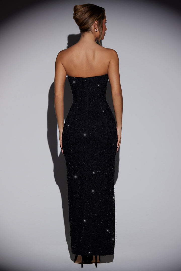 Melinia - Robe Longue Avec Constellation De Perles