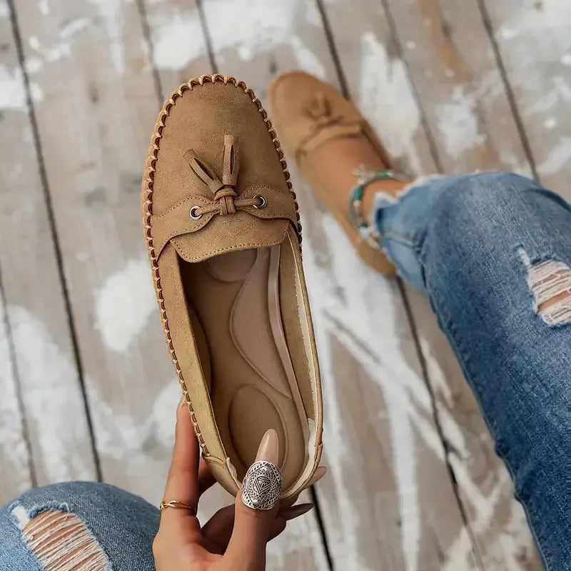 Patamon - Mocassins Confortables Ornés De Nœuds Vintage Tout Doux