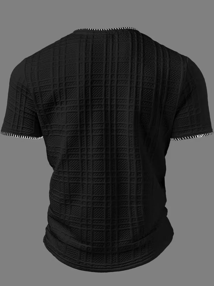 Layton - T-chemise Henley à Manches Courtes Texturé