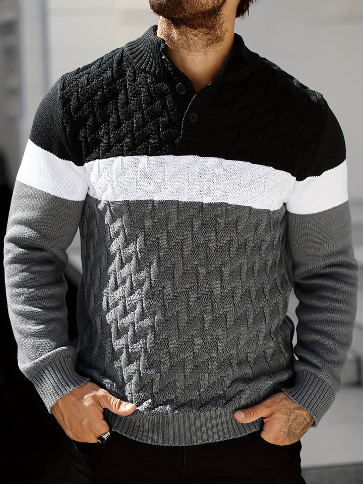 Lilfad - Pull Décontracté À Col Montant en Maille