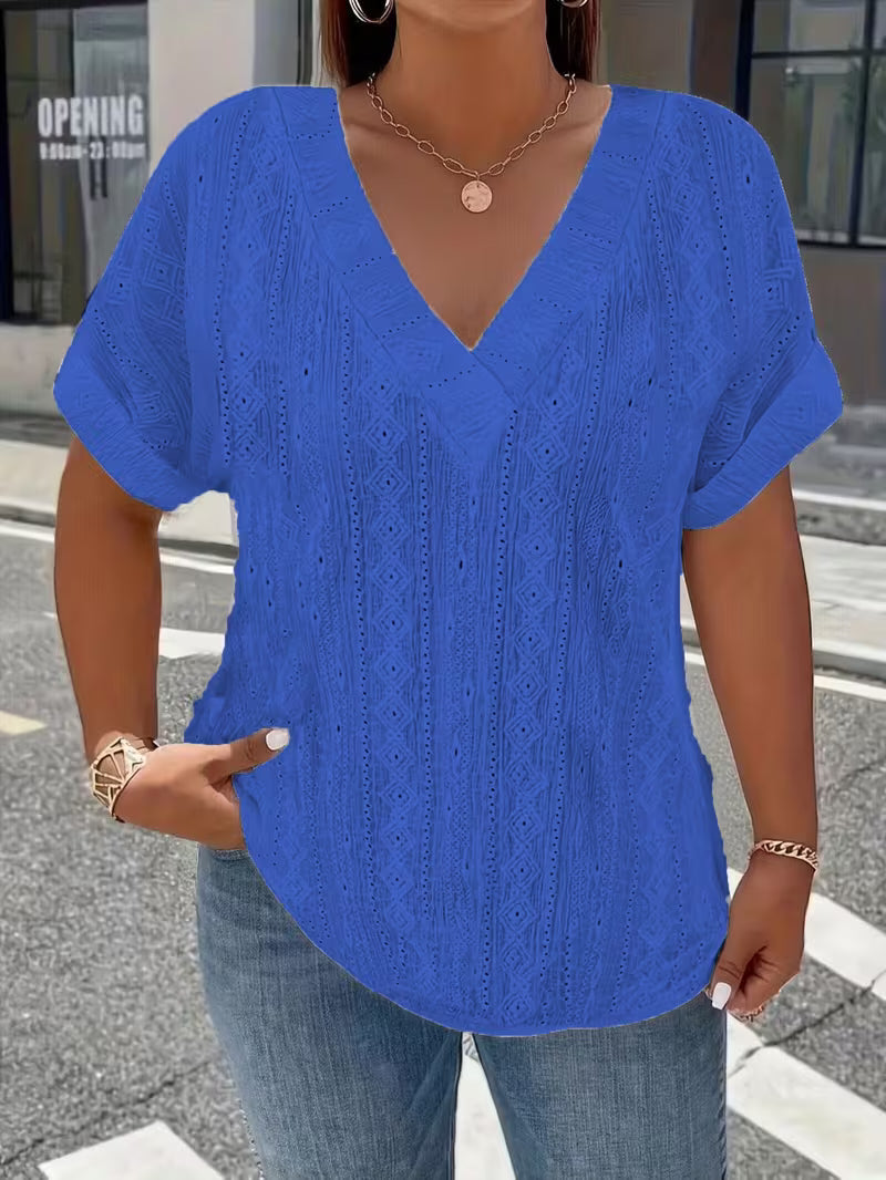 Maessen - T-Chemise à Manches Courtes Ajouré