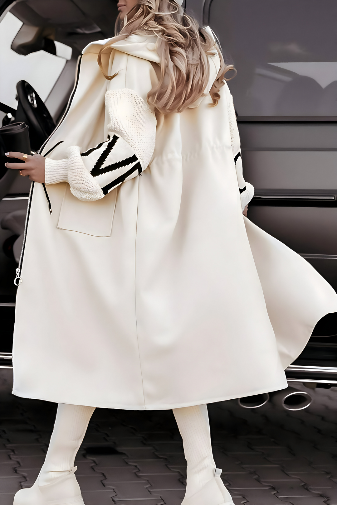 Lysanne - Manteau Long À Capuche Et Poches