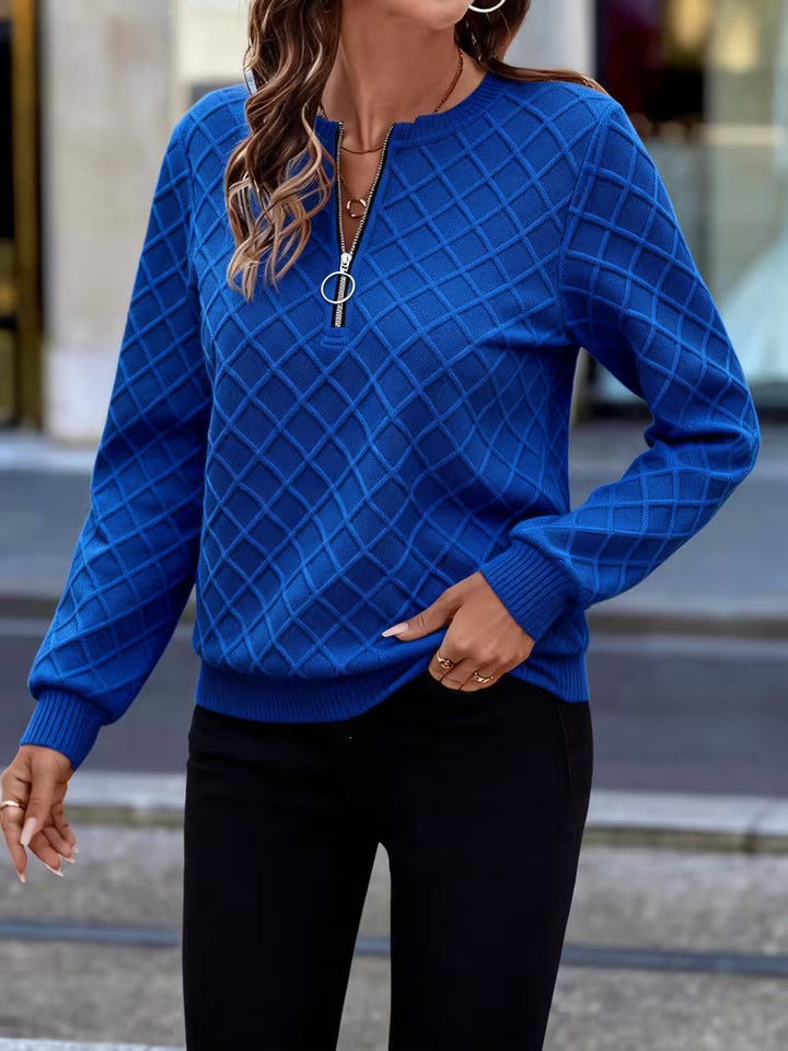 Juliet - Sweat Shirt à Manches Longues Texturé Avec Col Zippé