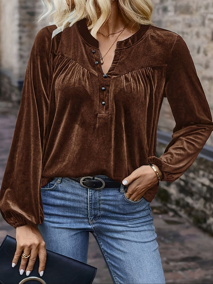Ramina - Chemise À Manches Longues Lanterne élégante