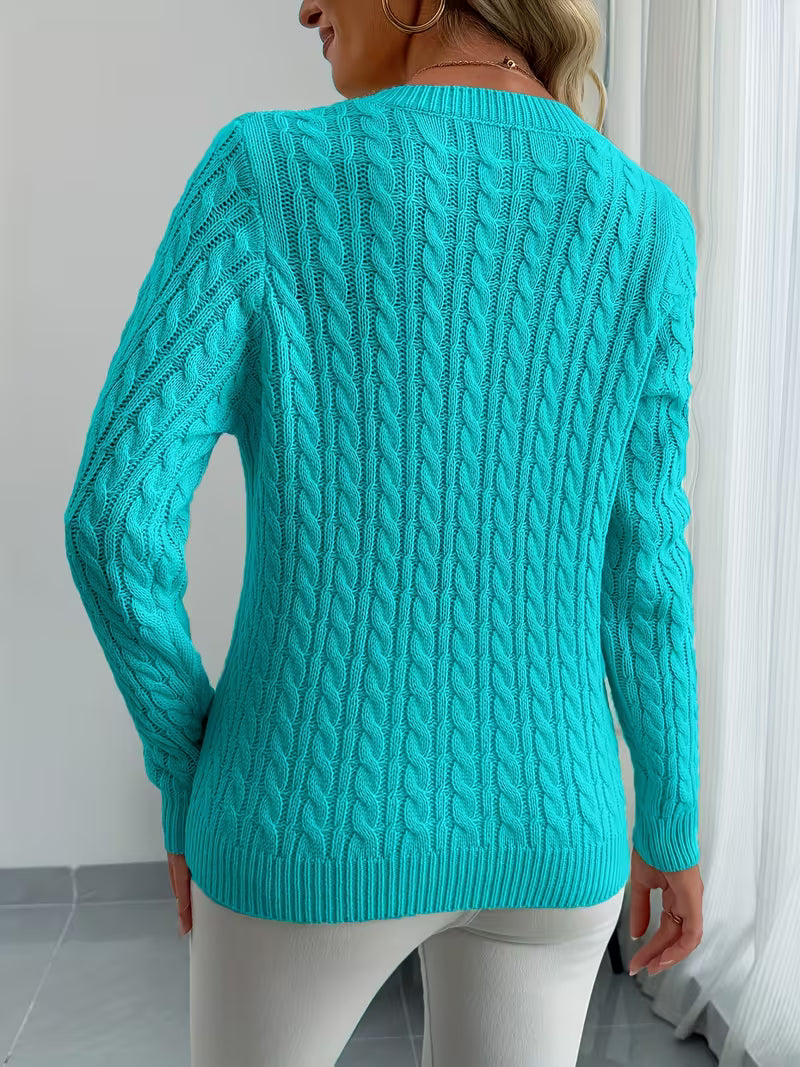 Lenea - Pull À Manches Longues en Maille Torsadée