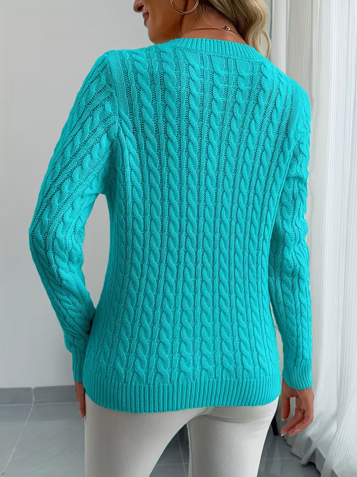 Lenea - Pull À Manches Longues en Maille Torsadée
