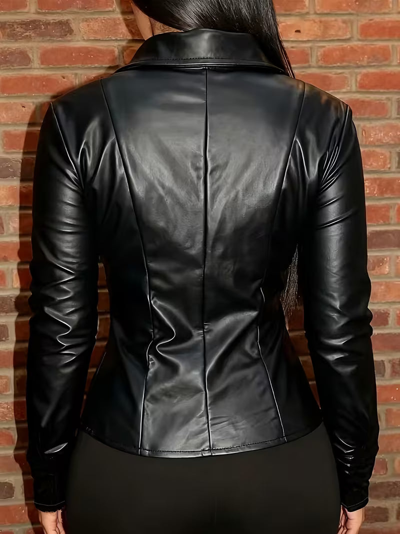 Shiona - Veste en Cuir Avec Poches Avant