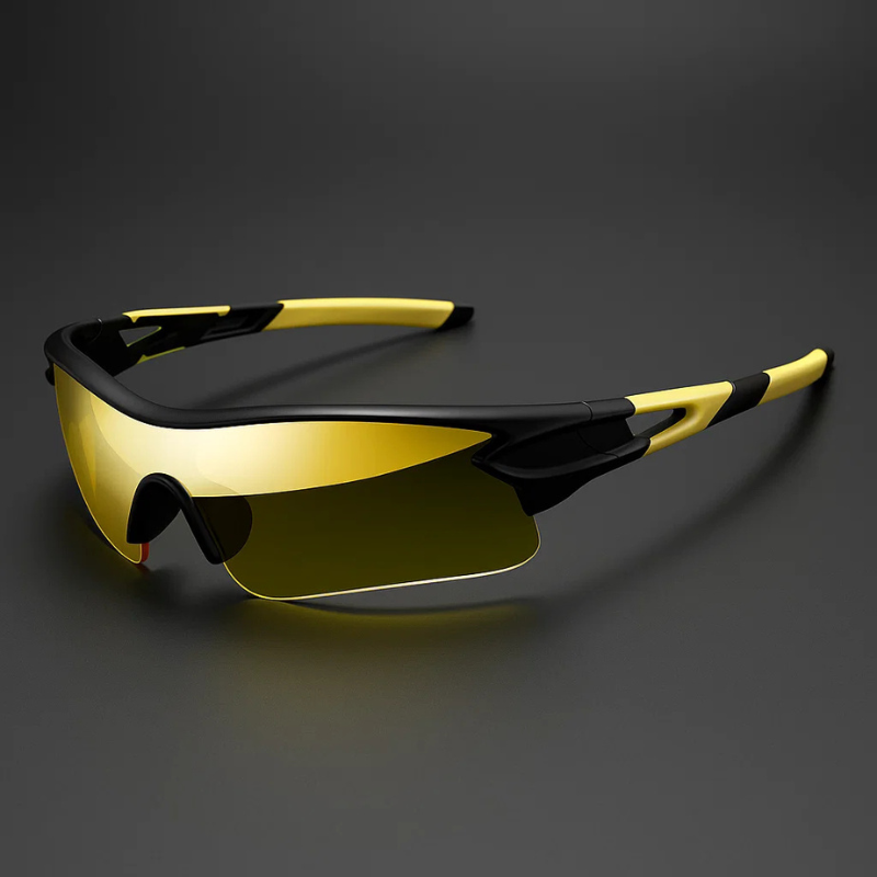 VeloShade - Lunettes de Soleil de Cyclisme Sportives Enveloppantes à Verres Miroités