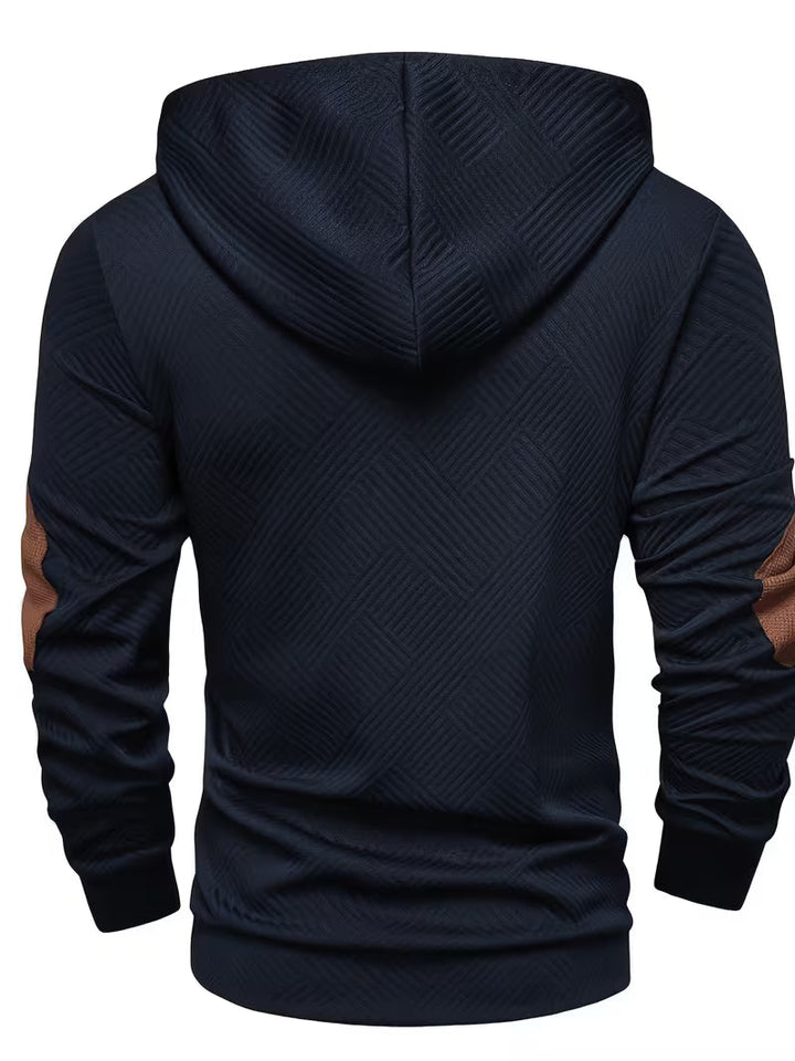 Alejandro - Sweat à Capuche Texturé Avec Renforts Contrastés Aux Coudes