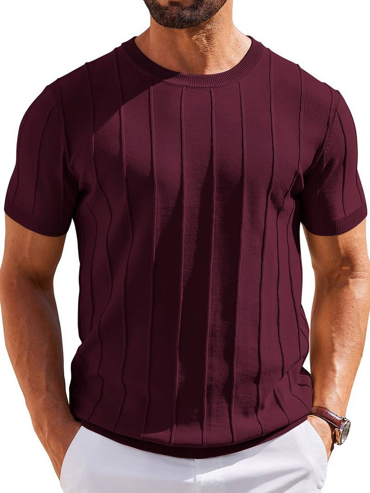 Sang - T-shirt D'été en Maille À Col Rond