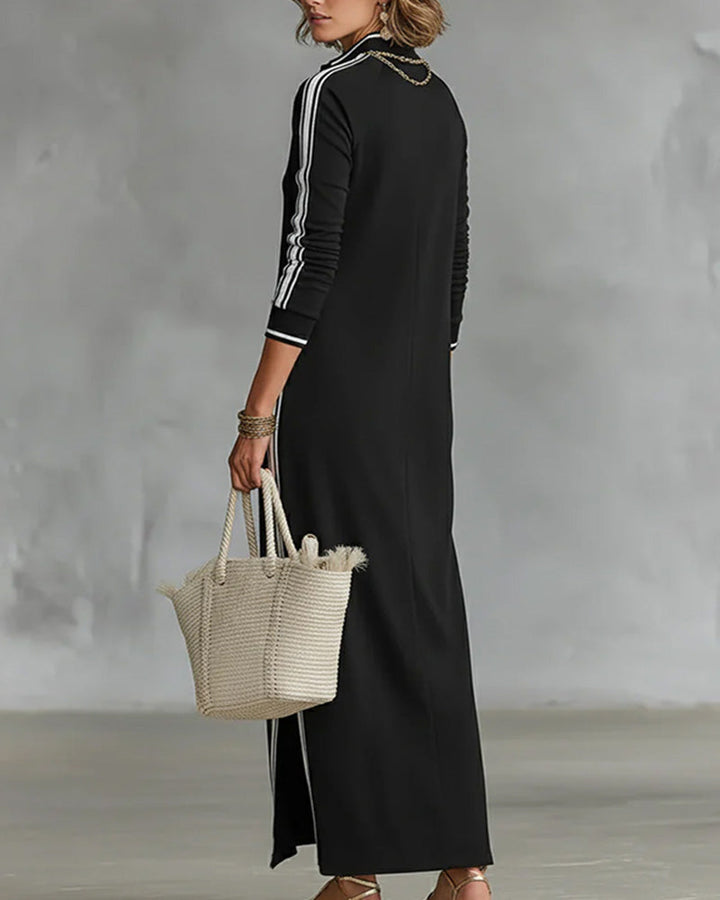 Sirilak - Robe À Col en V Avec Boutons Contrastés