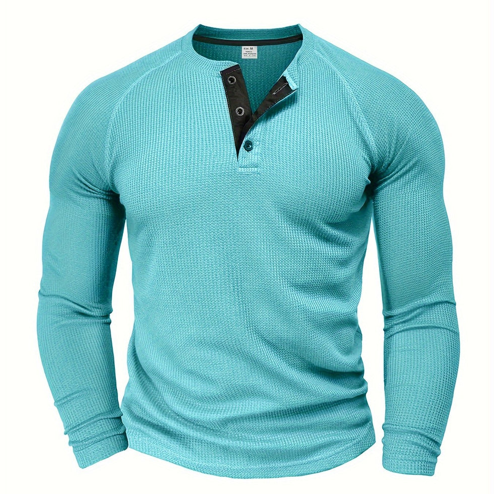 Jarik - T-shirt Henley À Manches Longues Texturé