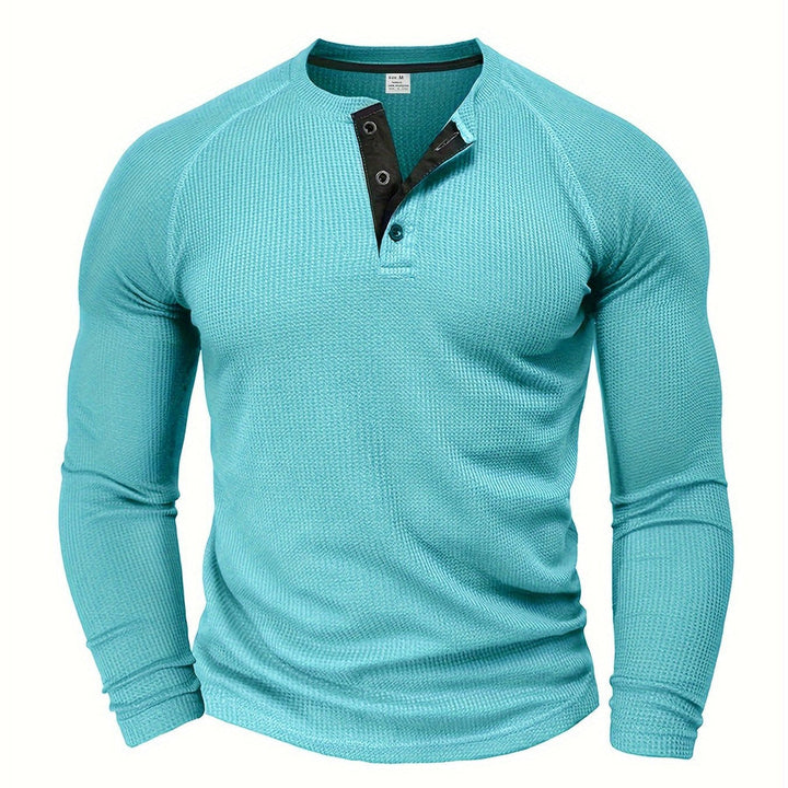 Jarik - T-shirt Henley À Manches Longues Texturé