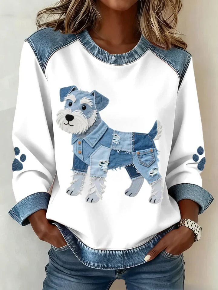 Lilah - Sweat-chemise Avec Imprimé Teckel Et Patchwork