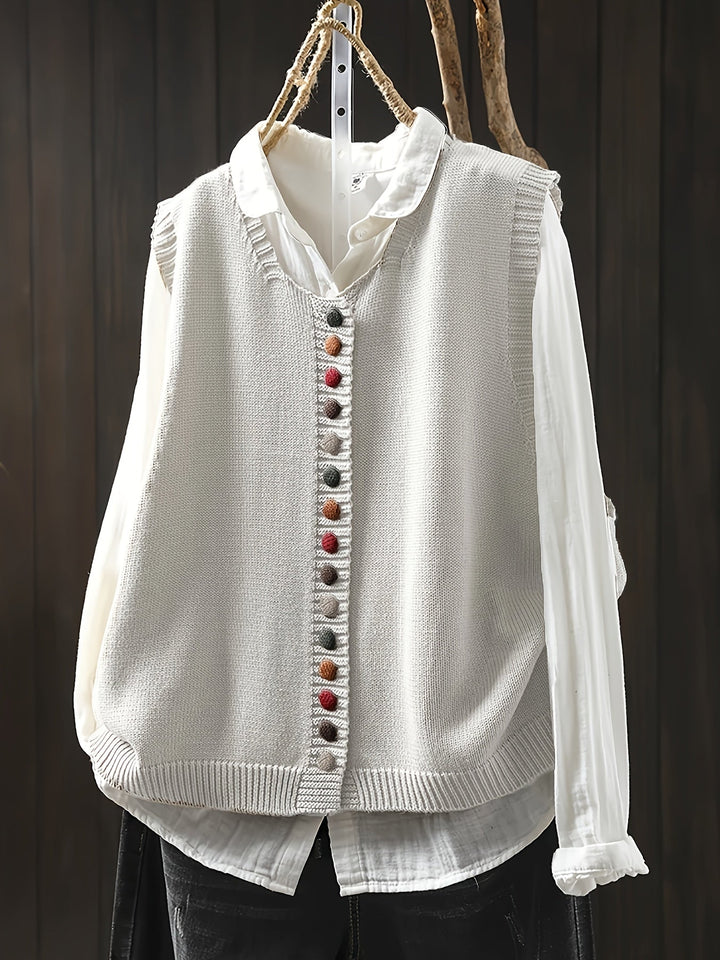 Toriana - Gilet en Maille Sans Manches