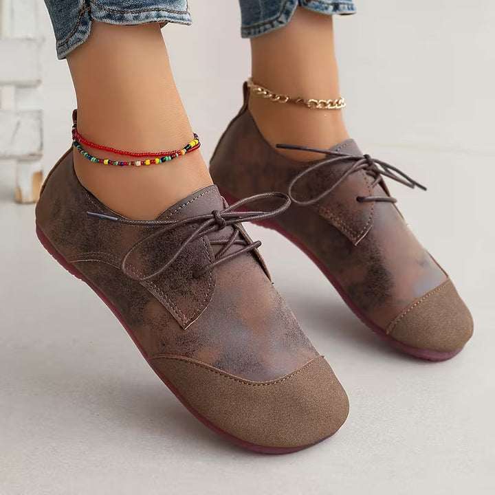 Zuniya - Chaussures Confortables à Talons Compensés Bas et à Lacets