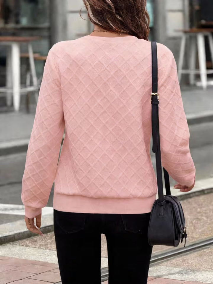 Juliet - Sweat Shirt à Manches Longues Texturé Avec Col Zippé