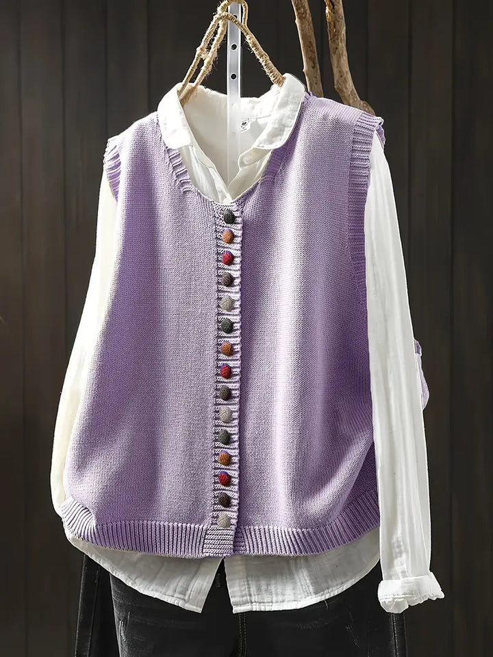 Toriana - Gilet en Maille Sans Manches