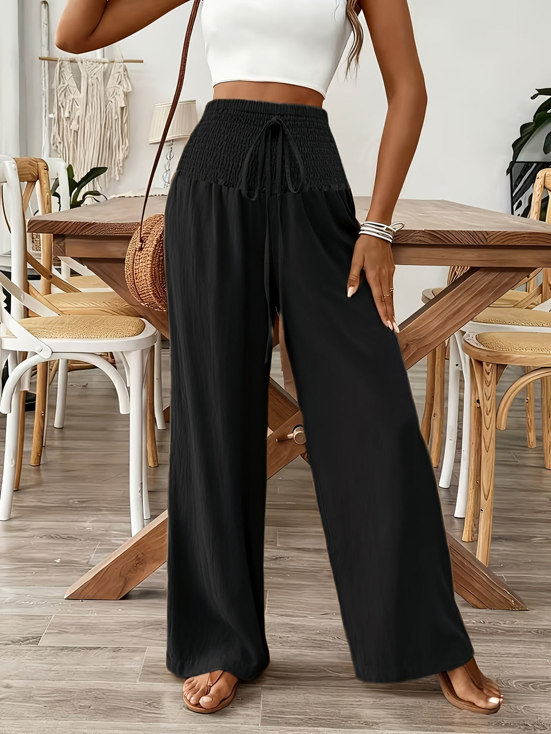 Rebeki - Pantalon Long en Coton Respirant