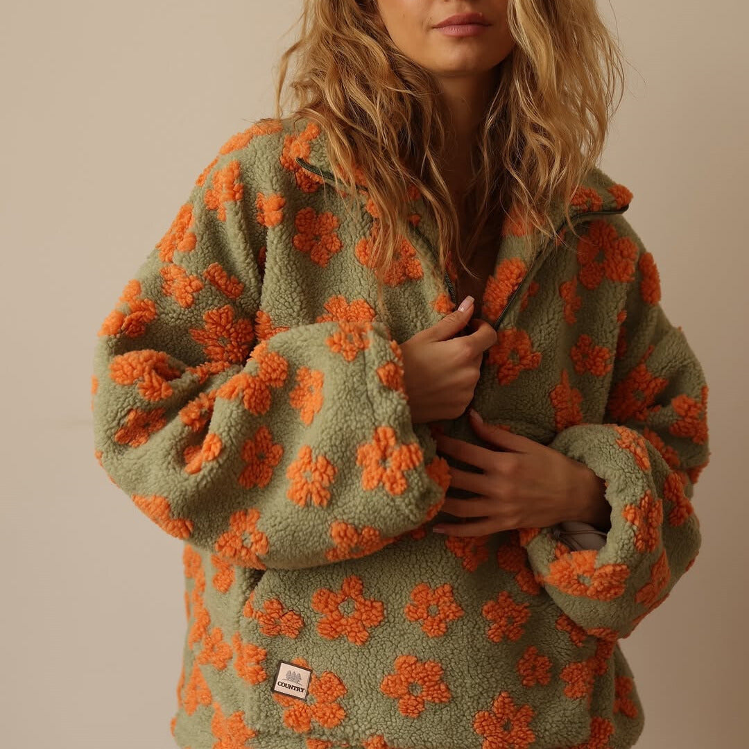 Yzella - Pull en Polaire À Imprimé Floral